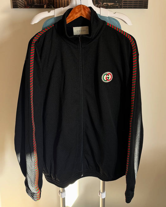 GUCCI ZIP UP WEB KNIT TRACK JACKET
