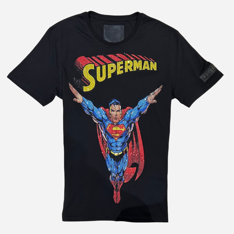 PHILIPP PLEIN 'SUPERMAN' BLACK T-SHIRT