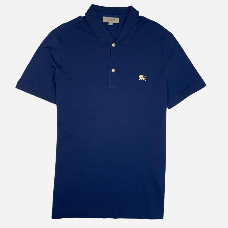 BURBERRY DARK BLUE GOLDEN LOGO POLO T-SHIRT