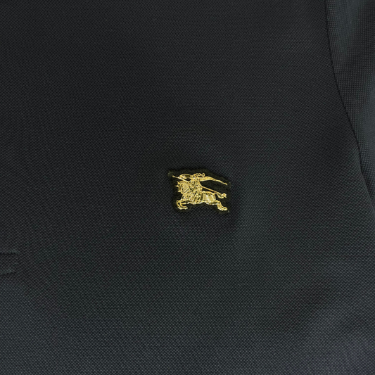BURBERRY DARK BLUE GOLDEN LOGO POLO T-SHIRT