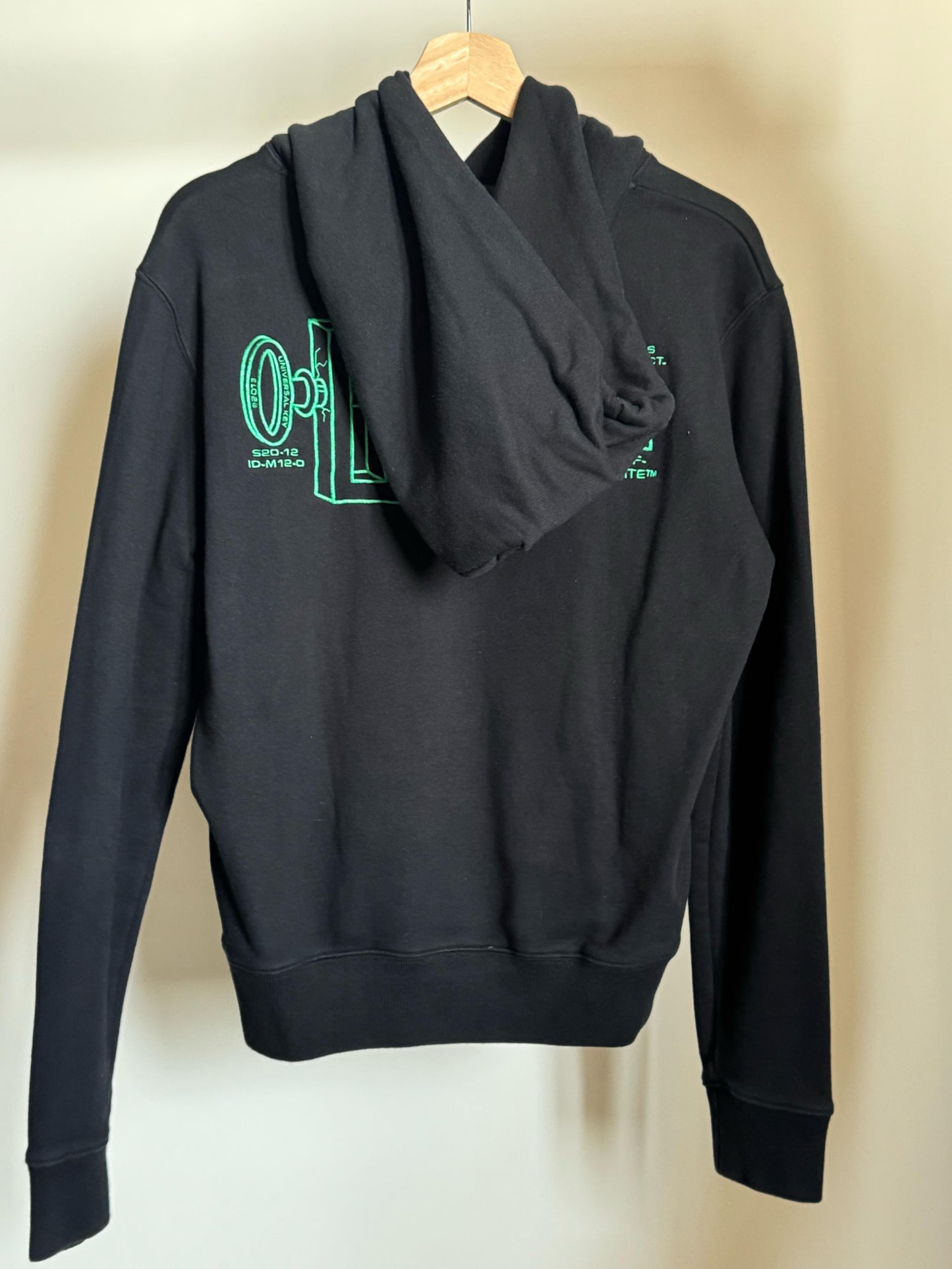 OFF-WHITE UNIVERSAL KEY HOODIE BLACK/MINT GREEN