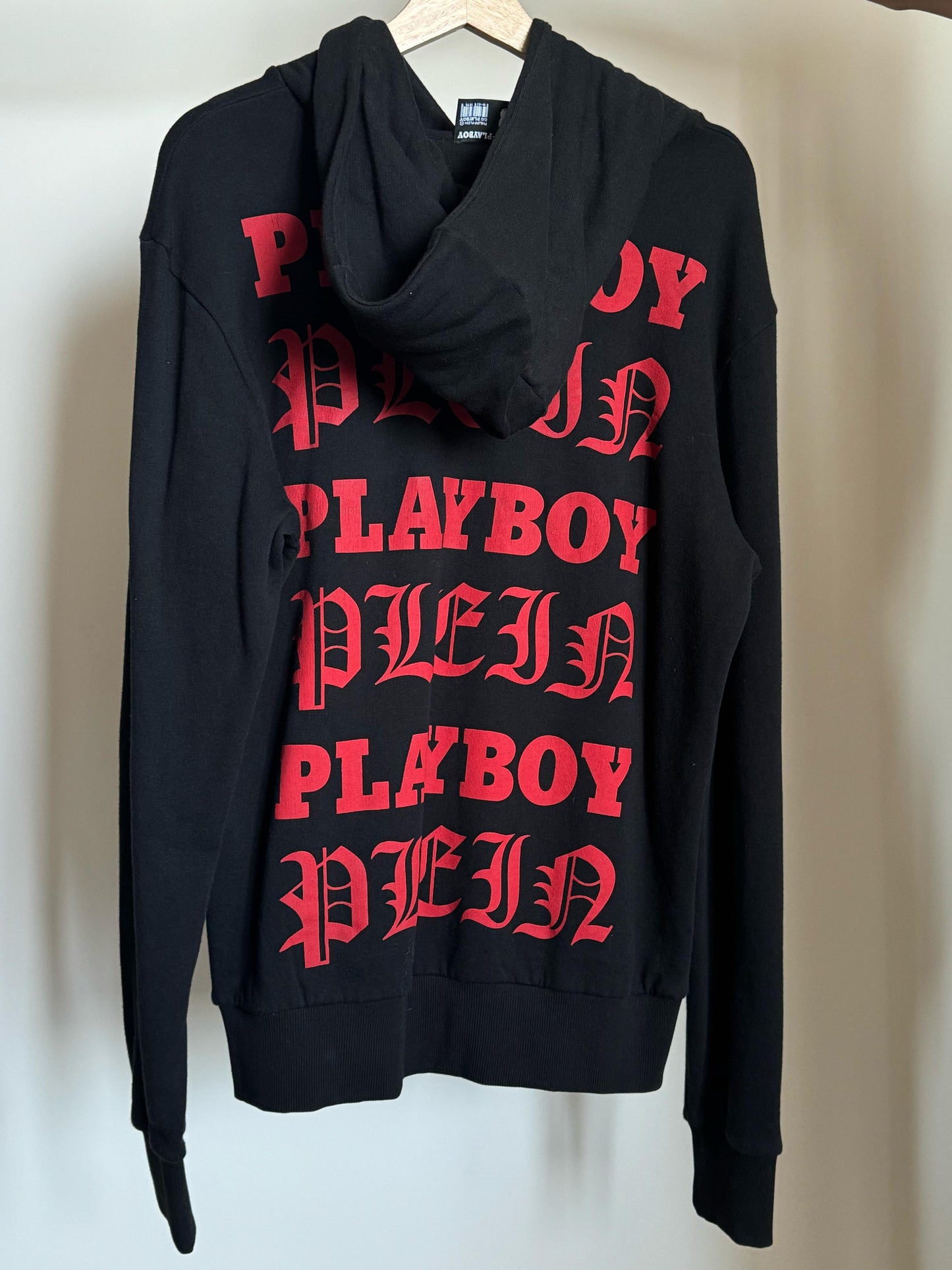 PHILIPP PLEIN PLAYBOY PRINTED HOODIE WITH CRYSTALS AND LOGO