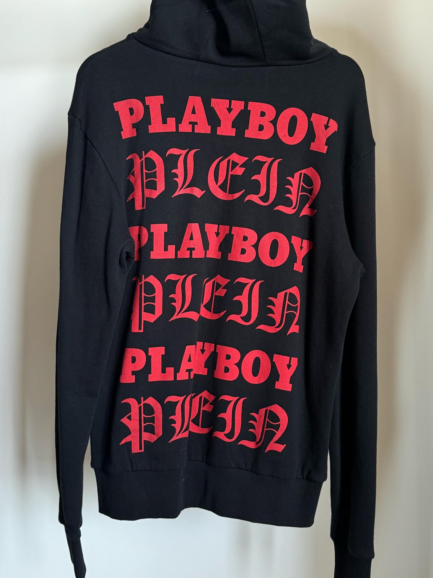 PHILIPP PLEIN PLAYBOY PRINTED HOODIE WITH CRYSTALS AND LOGO