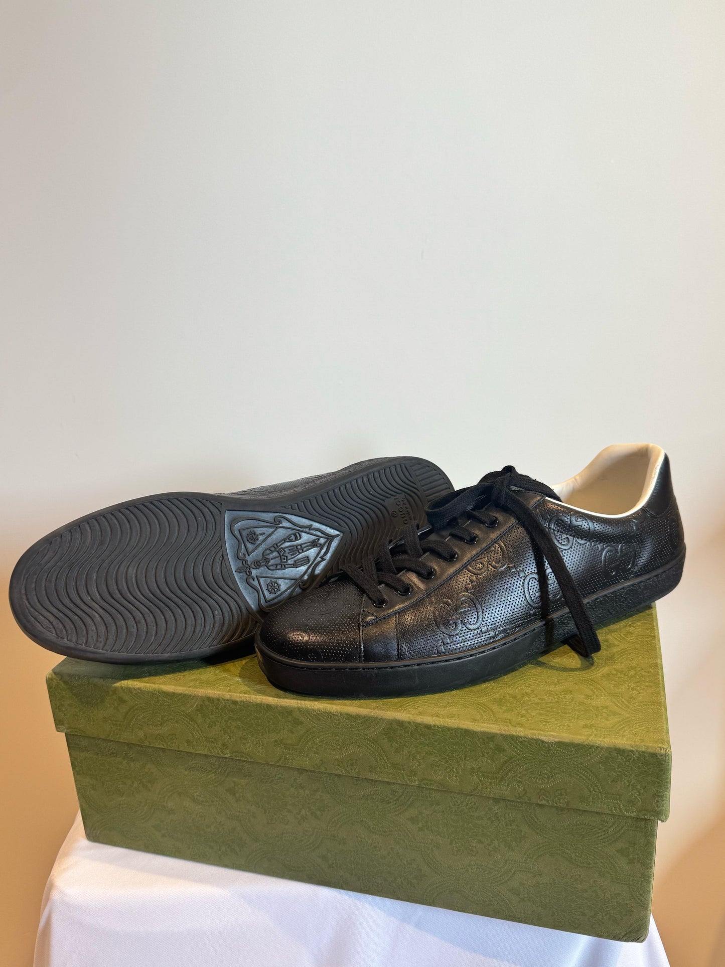 GUCCI MEN’S ACE GG EMBOSSED SNEAKER