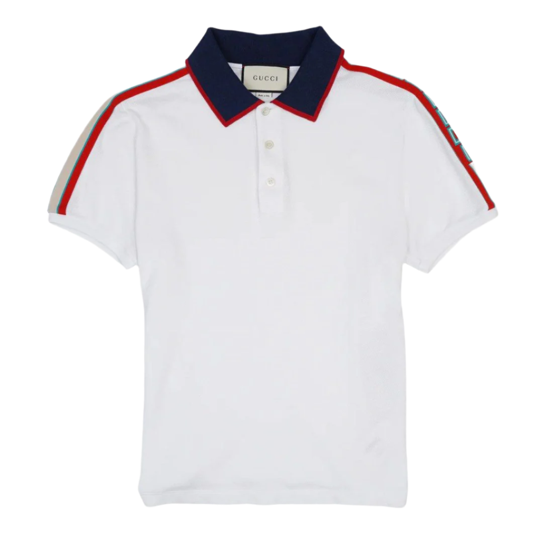 GUCCI COTTON POLO WITH GUCCI STRIPE