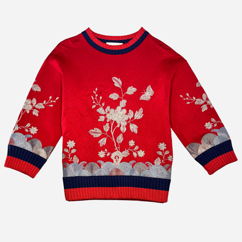 GUCCI FLORAL EMBROIDERED SWEATSHIRT