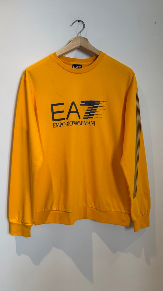 EA7 EMPORIO ARMANI YELLOW REGULAR FIT SWEATSHIRT