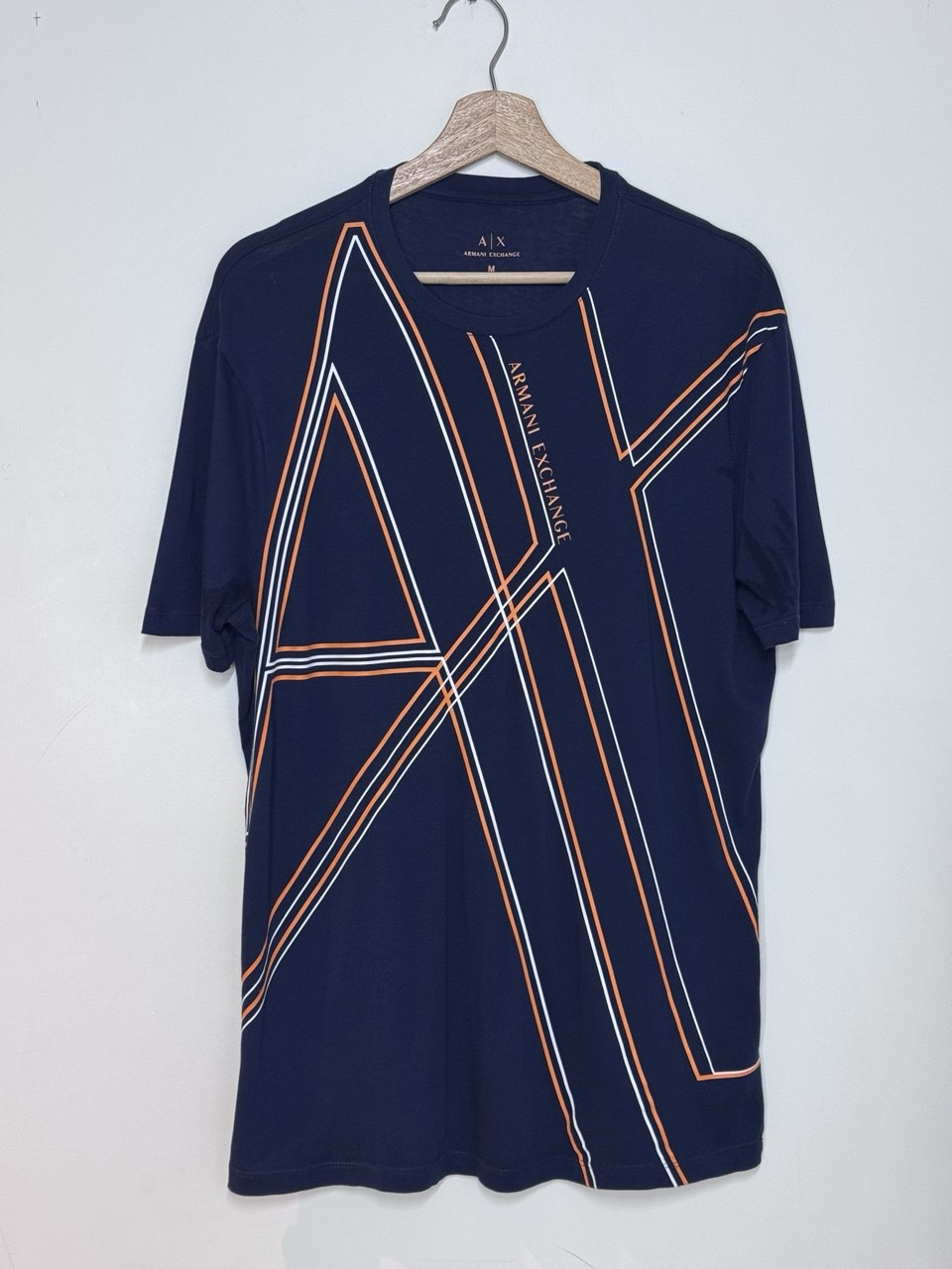 ARMANI EXCHANGE NAVY OVERSIZED AX LOGO T-SHIRT