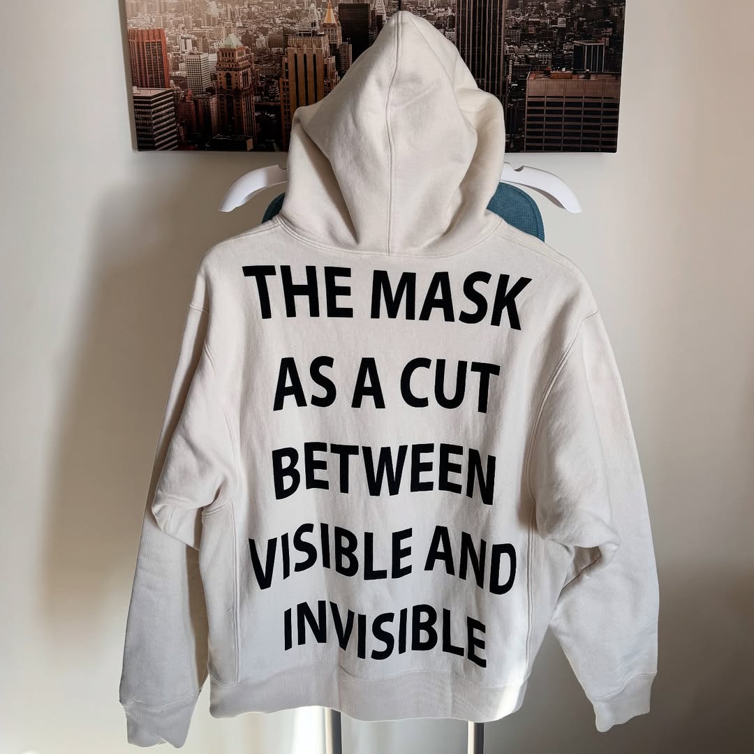 GUCCI CREAM COTTON PRINTED MANIFESTO OVERSIZED HOODIE
