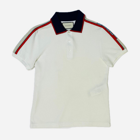 GUCCI COTTON POLO WITH GUCCI STRIPE