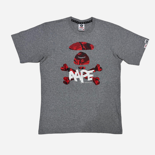 BAPE APE LOGO GREY TEE