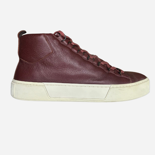 BALENCIAGA MEN'S ARENA R17 LEATHER HIGH-TOP SNEAKER