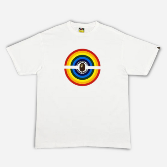 BAPE RAINBOW LOGO WHITE TEE