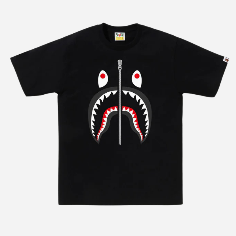 BAPE CHAIN SHARK LOGO BLACK TEE