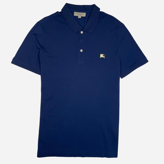 BURBERRY DARK BLUE GOLDEN LOGO POLO T-SHIRT