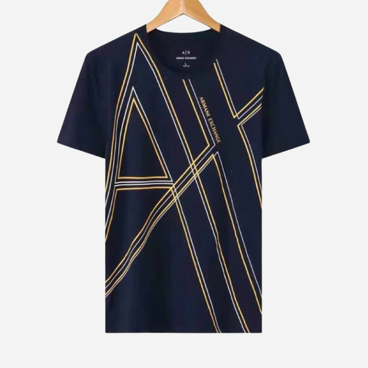 ARMANI EXCHANGE NAVY OVERSIZED AX LOGO T-SHIRT