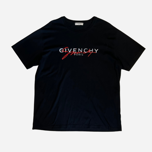 GIVENCHY PARIS SIGNATURE EMBROIDERED LOGO T-SHIRT