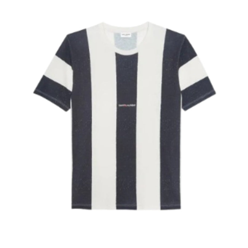 SAINT LAURENT - STRIPED LOGO T-SHIRT