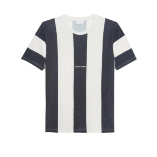 SAINT LAURENT - STRIPED LOGO T-SHIRT