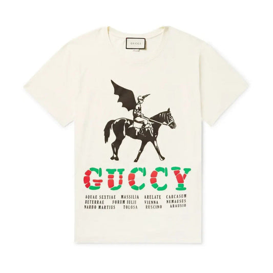 GUCCI WINGED JOCKEY GUCCY LOGO T-SHIRT