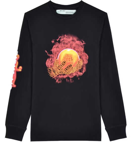 OFF-WHITE HANDS AND PLANET LONG SLEEVE T-SHIRT
