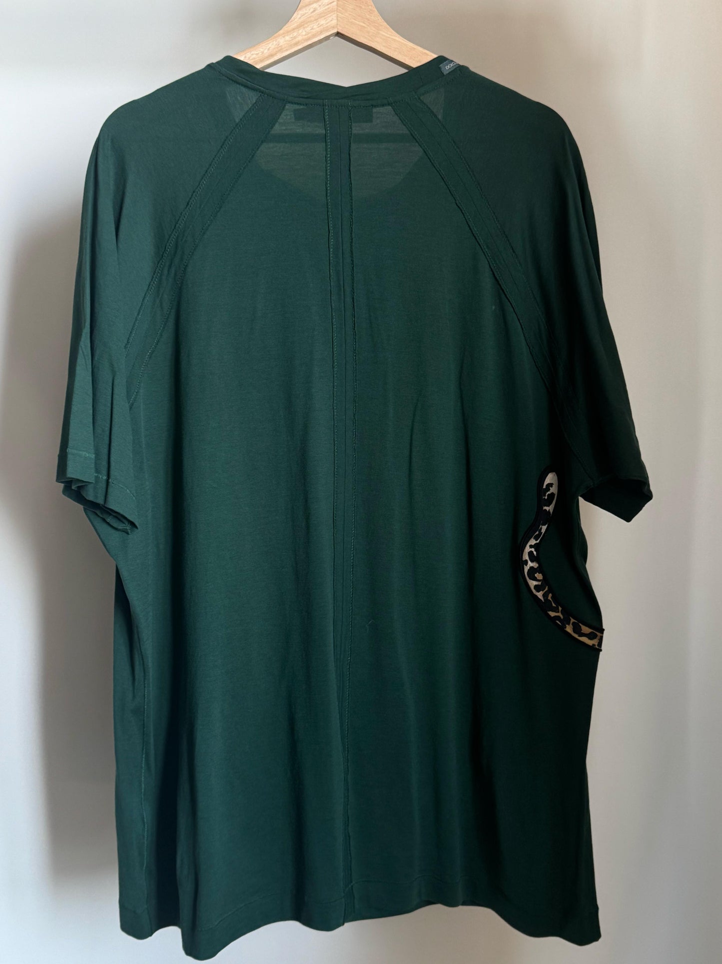 DOLCE & GABBANA GREEN LEOPARD T-SHIRT