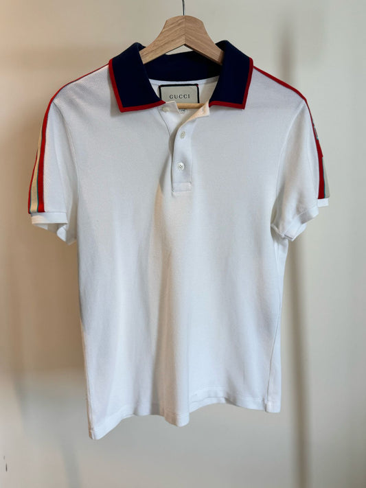 GUCCI COTTON POLO WITH GUCCI STRIPE