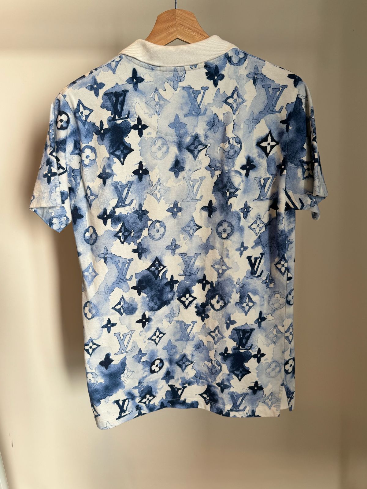 LOUIS VUITTON MEN'S INK WATERCOLOR MONOGRAM POLO