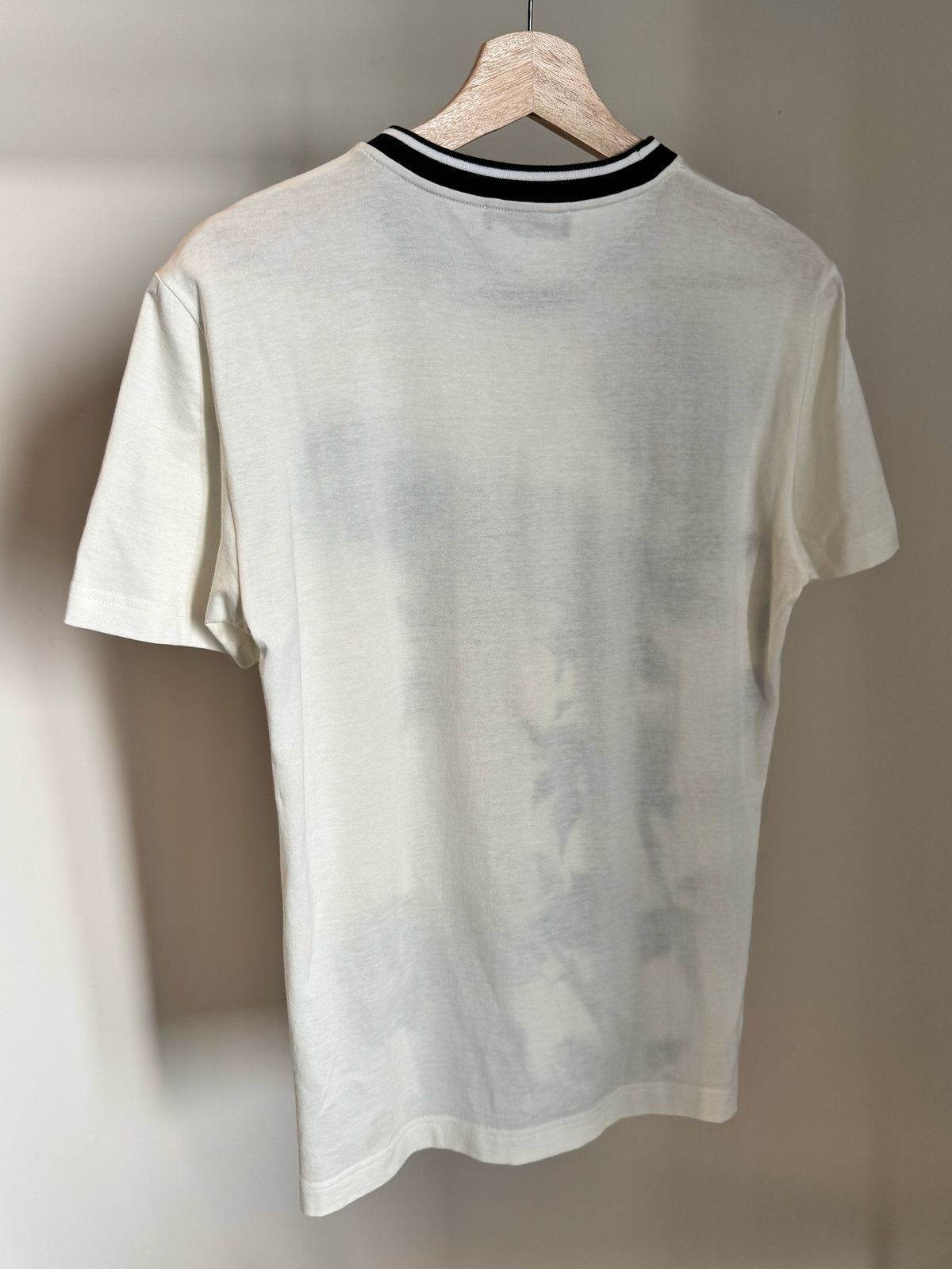 DOLCE & GABBANA WHITE ROSES CREWNECK SHORT SLEEVE T-SHIRT