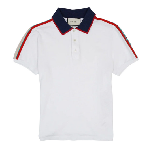 GUCCI COTTON POLO WITH GUCCI STRIPE