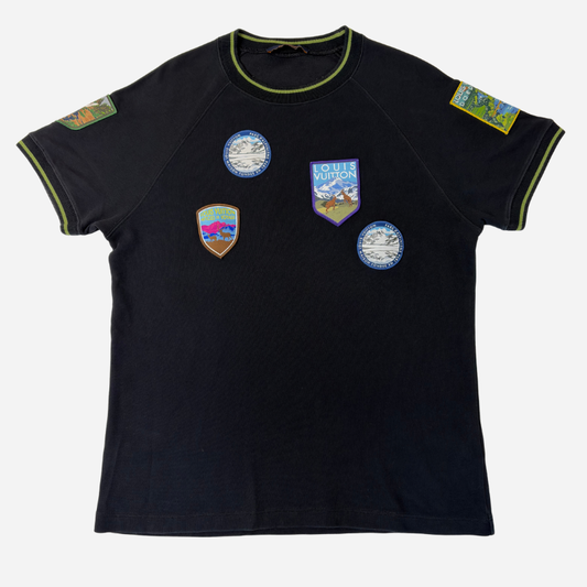 LOUIS VUITTON BLACK COTTON NATIONAL PARKS PATCH APPLIQUÉ T-SHIRT