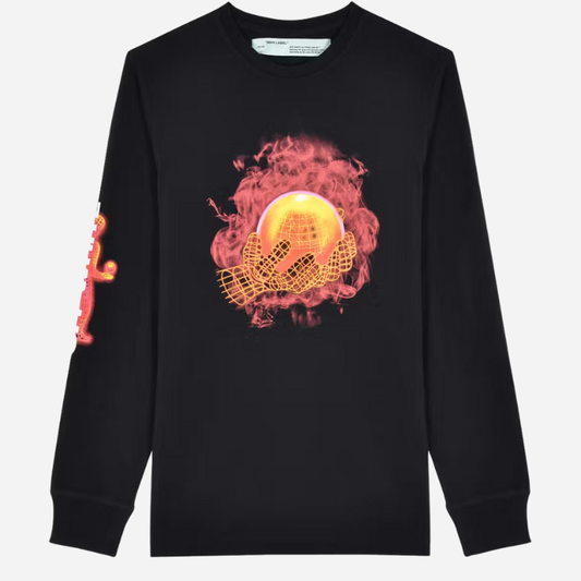 OFF-WHITE HANDS AND PLANET LONG SLEEVE T-SHIRT