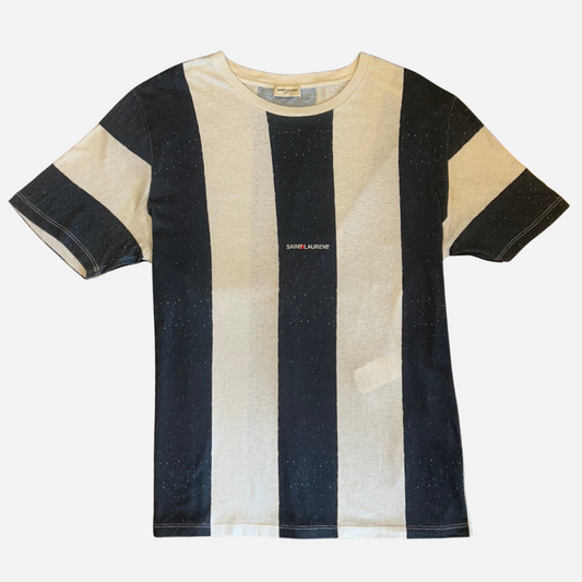 SAINT LAURENT - STRIPED LOGO T-SHIRT
