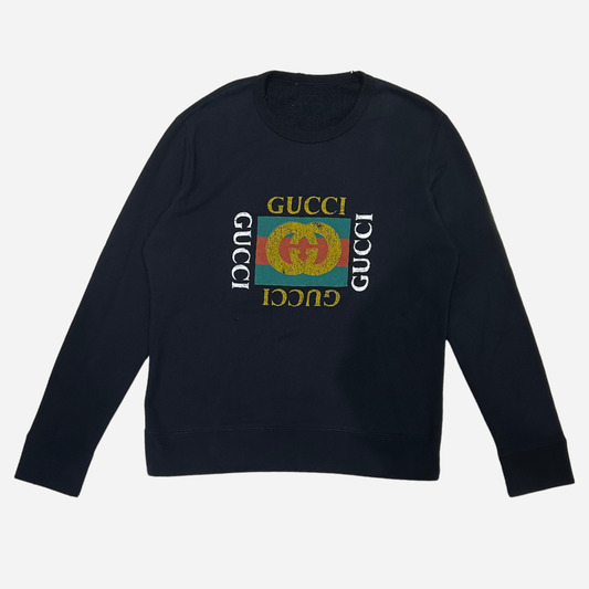 BLACK GUCCI DISTRESSED SWEATSHIRT