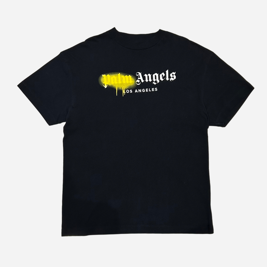 PALM ANGELS LA SPRAYED LOGO TEE 'BLACK/YELLOW'