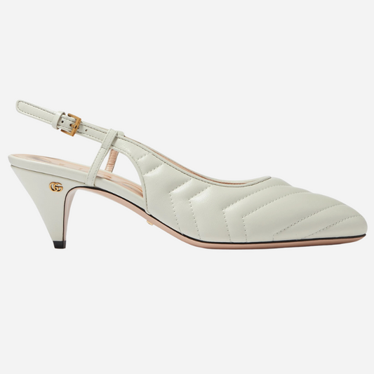 MARMONT SLINGBACK PUMPS IN MATELASSÉ CHEVRON LEATHER