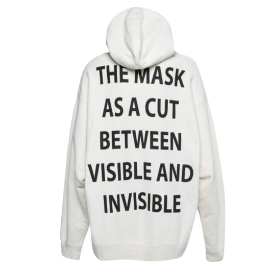 GUCCI CREAM COTTON PRINTED MANIFESTO OVERSIZED HOODIE