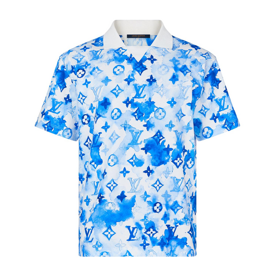 LOUIS VUITTON MEN'S INK WATERCOLOR MONOGRAM POLO