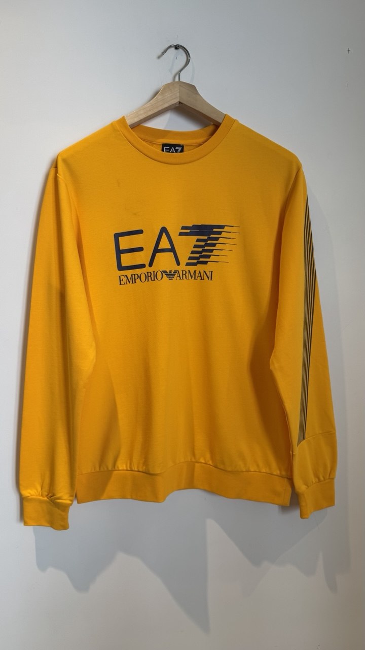 EA7 EMPORIO ARMANI YELLOW REGULAR FIT SWEATSHIRT