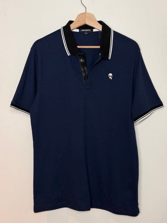 KARL LAGERFELD MEN'S KARL GRAPHIC COLLARED POLO SHIRT